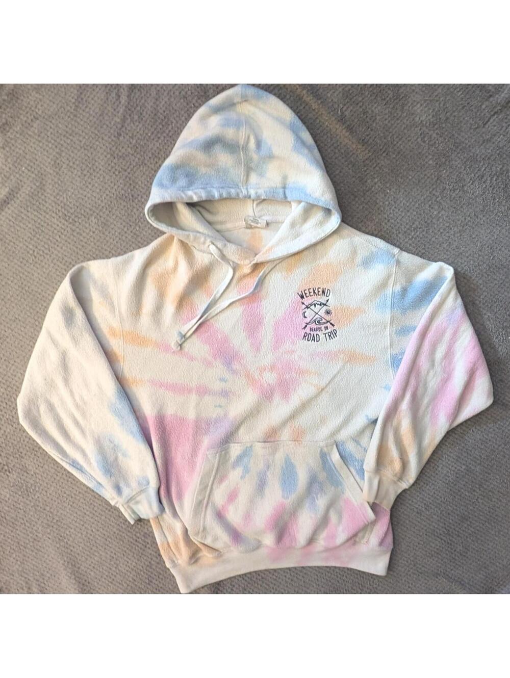 dreamsicles Weekend Road Trip Tie-Dye Pullover Hoodie – Small